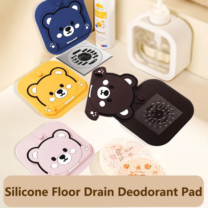 Bear 2-in-1 Floor Drain Cover – Odor Proof Silicone Mat