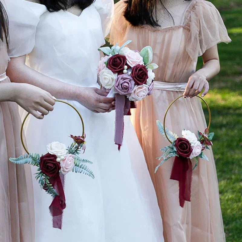 Bridesmaid Gold Hoop Bouquet Wedding Bridal Shower Ceremony