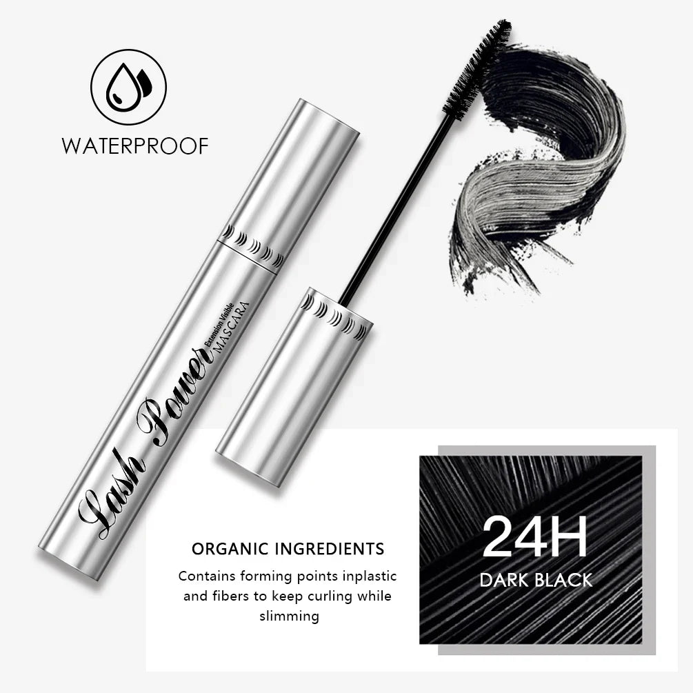 QiBest 4D Silk Fiber Mascara – Waterproof & Volumizing Black