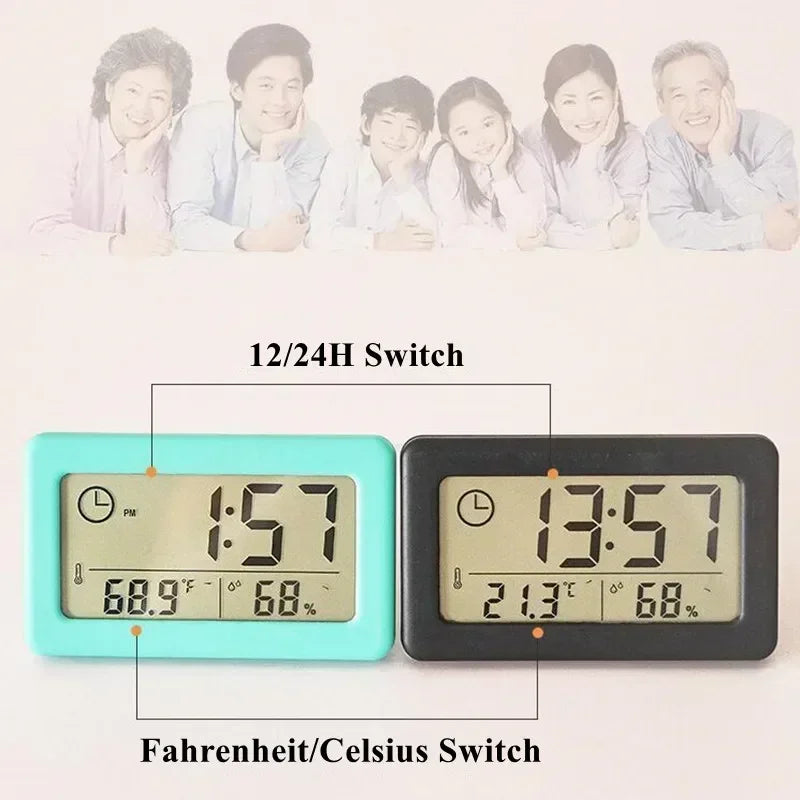 Digital Alarm Clock with Hygrometer – LED Temp & Humidity