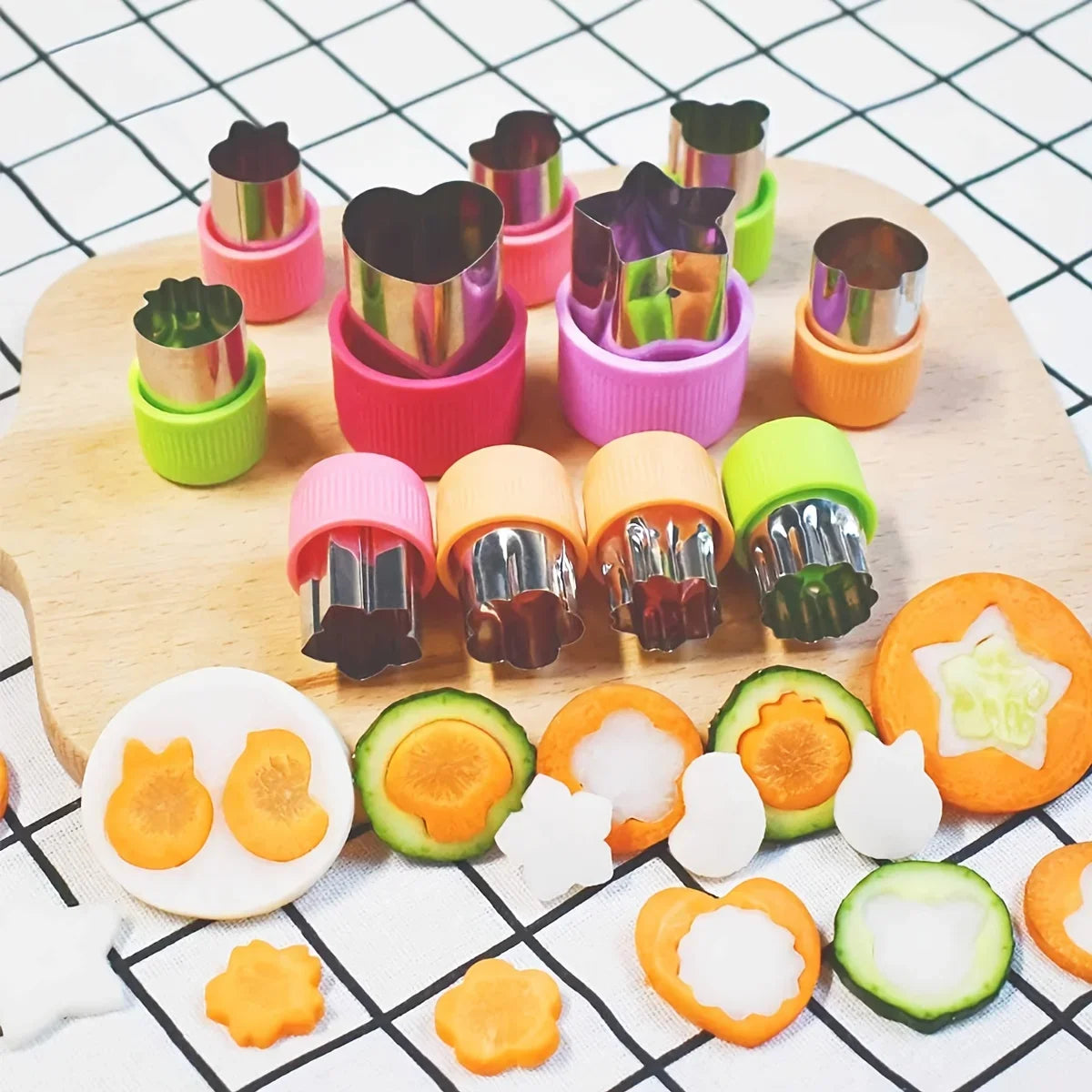 12-Piece Mini Food Cutter Shapes Set – Fruit, Veggie & Biscuit