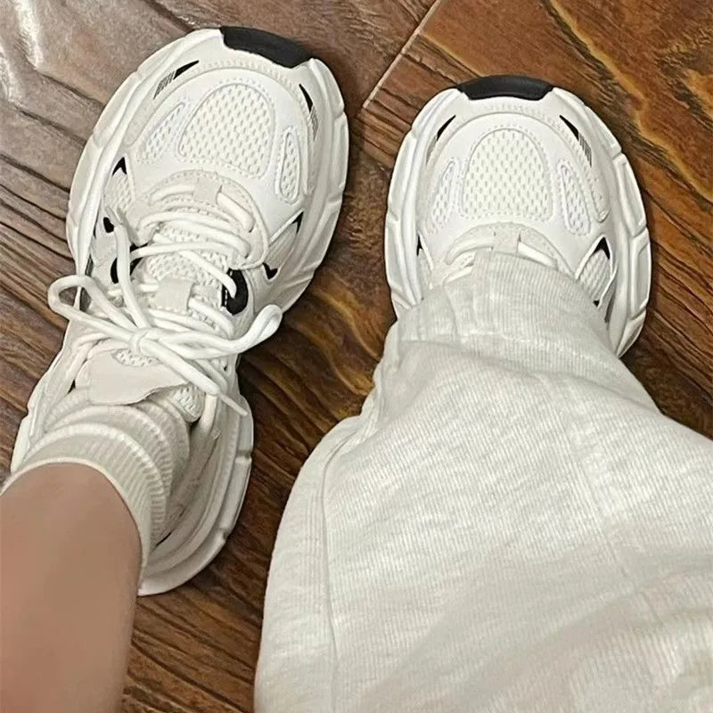 Women's Chunky Sneakers – Breathable Mesh Platform Trainers