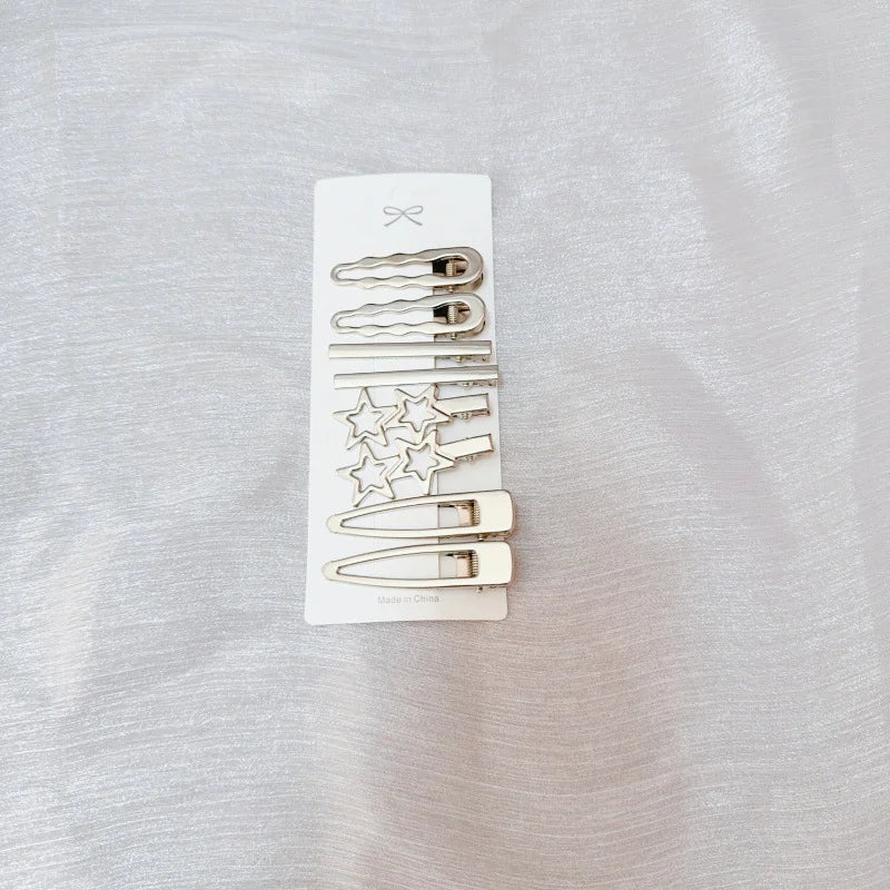 Sliver Metal Hair Clips Women Girls Duckbill Hairpin Personality