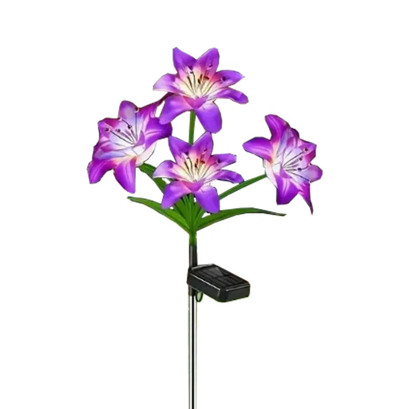 Solar Outdoor LED 4-head Dahlia Decorative Lamp Garden Lawn