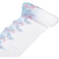 Floral Embroidered Lace Organza Trim – 5 Yards Sky Blue