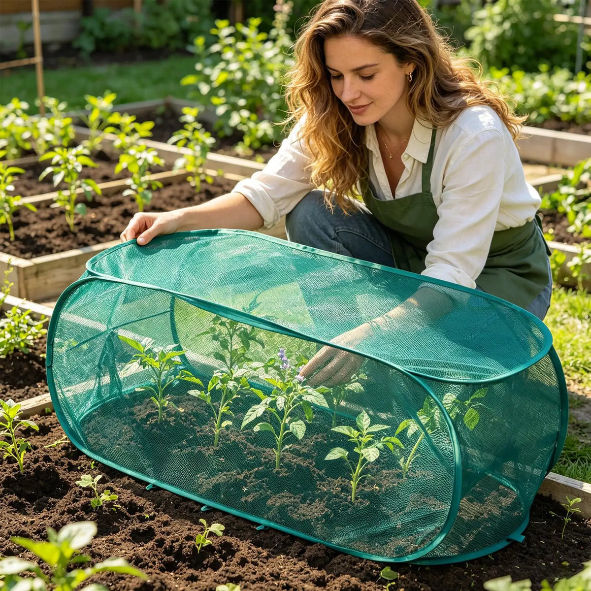 Popup Garden Mesh Plant Cover Greenhouse Seedlings Large Gardening