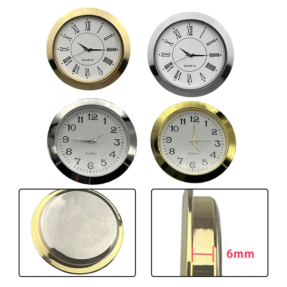 55mm Round Quartz Clock Insert – Arabic & Roman Numerals DIY