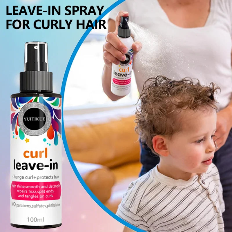 YUITIKUE Leave-In Curl Spray | Frizz Control, Shine & Nourishment