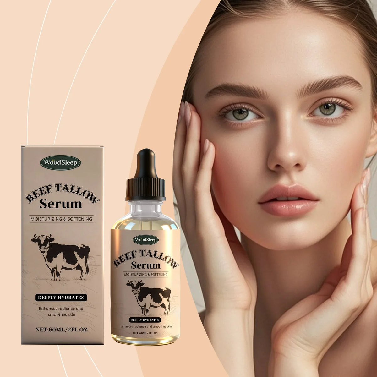 WOODSLEEP Beef Tallow Face Serum – Hydrating & Brightening