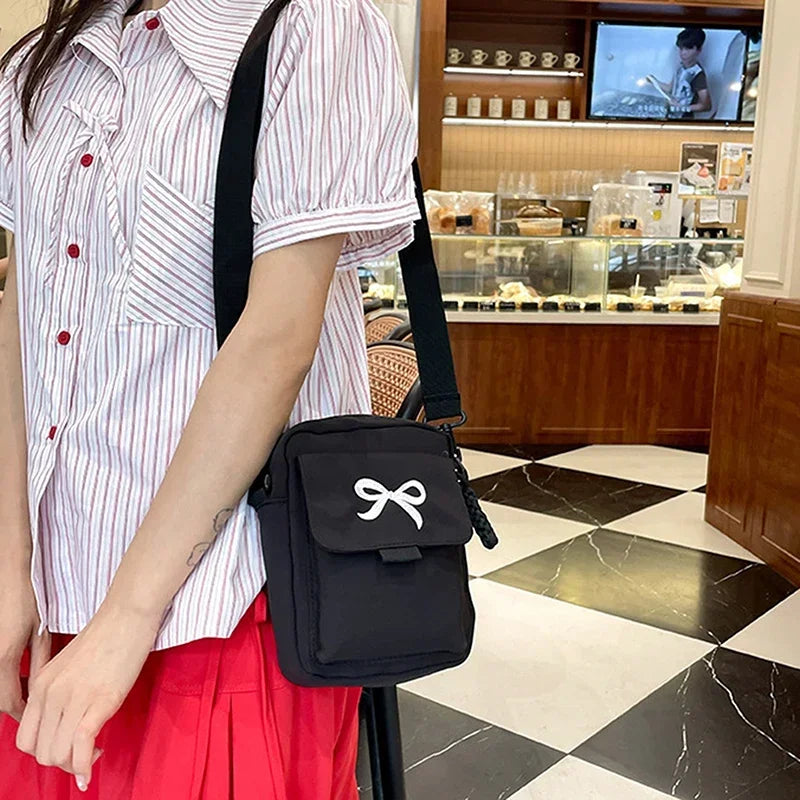 Women's Bow Crossbody Bag – Nylon Shoulder & Messenger Purse
