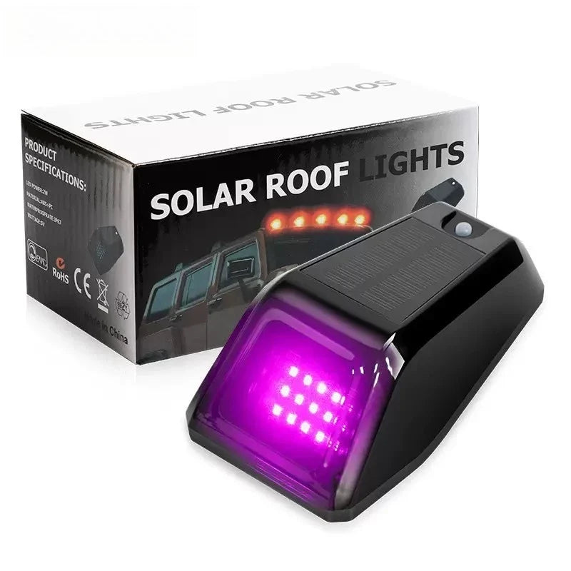 Solar LED Cab Roof Warning Lights for Trucks, SUVs & Motorcycles