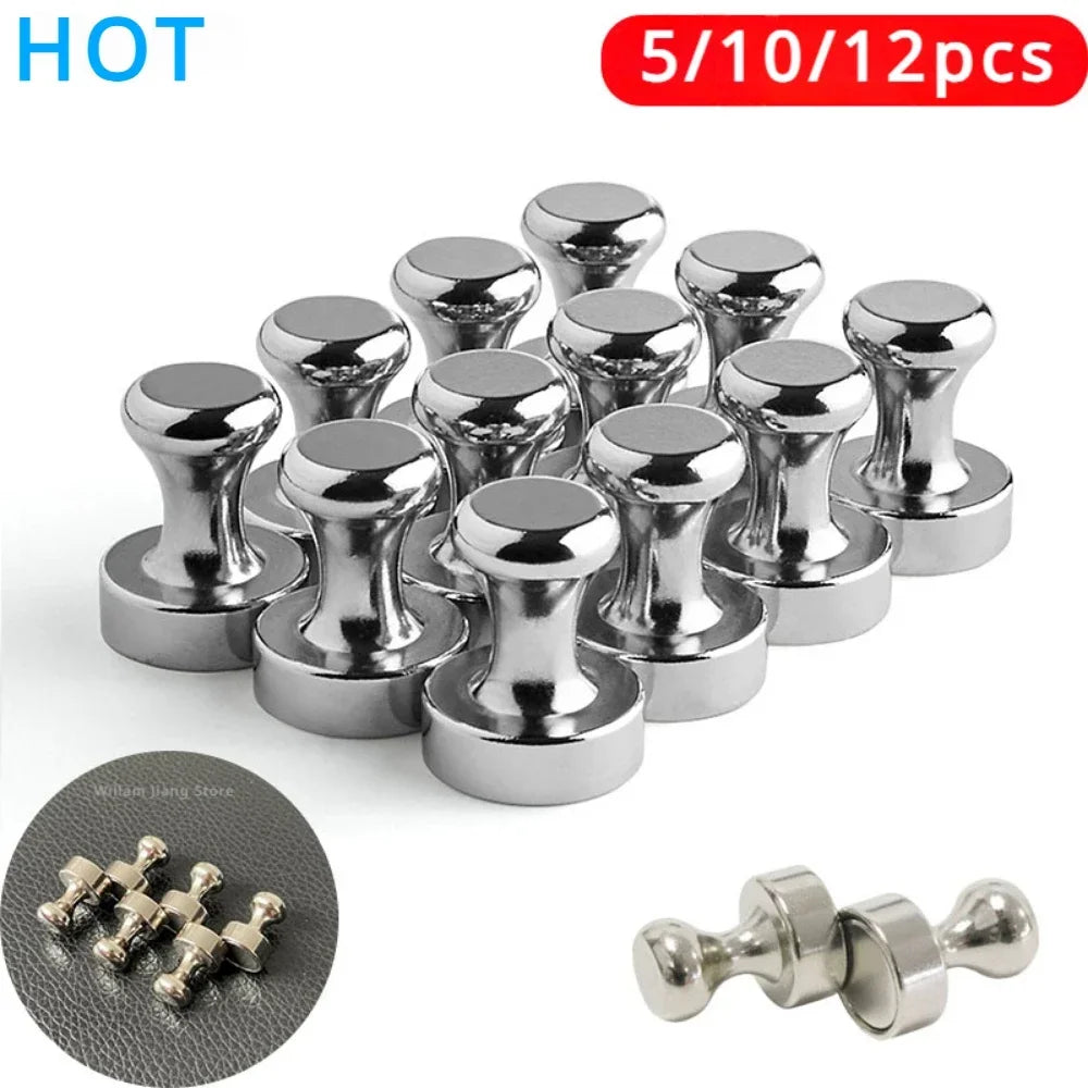 10-Pack N35 Neodymium Magnetic Pushpins for Fridge & Whiteboard