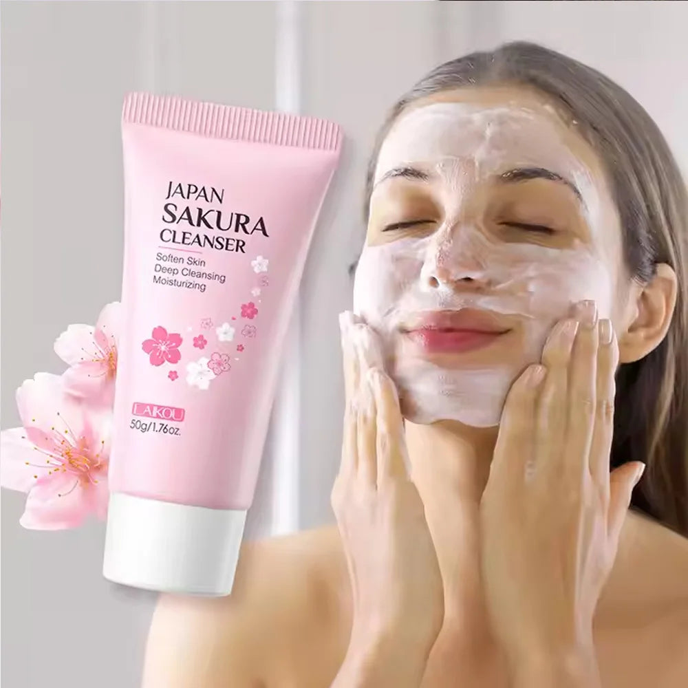 LAIKOU Sakura Cleanser Gentle Deep Cleaning Oil Control Moisturizing