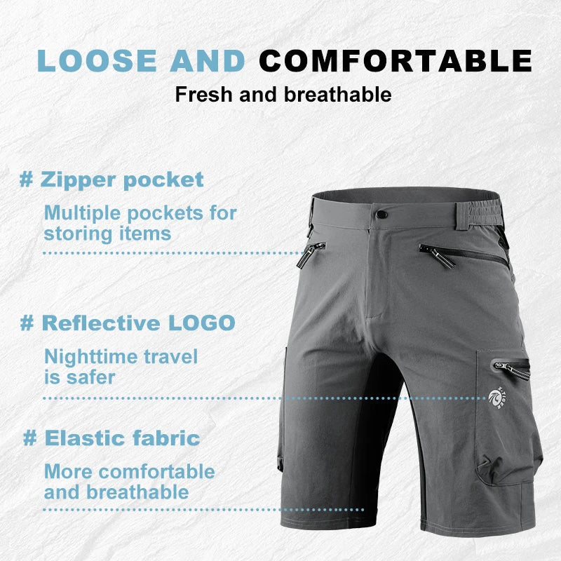 X-TIGER Men's MTB Cycling Shorts – Multi-Pocket, Quick Dry