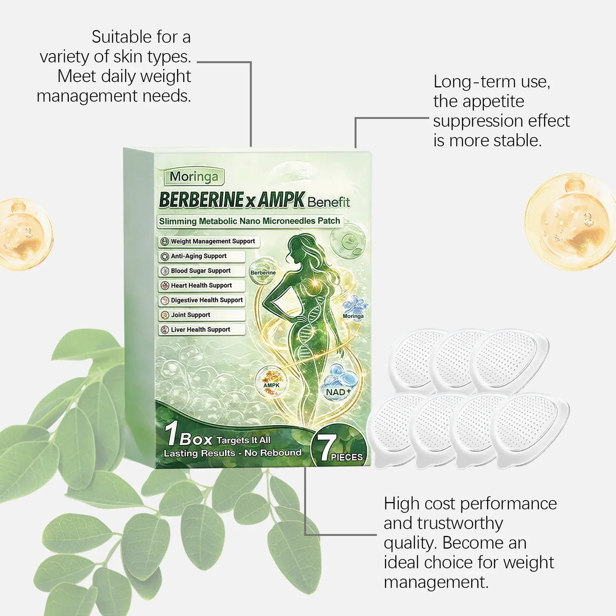 Moringa Body Care Patch – Breathable & Skin-Friendly, 7pcs