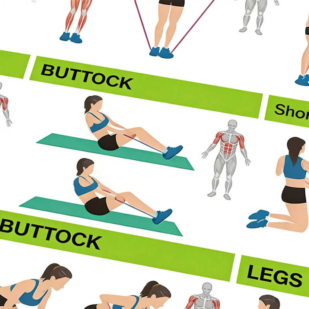 Resistance Band Workout Poster – Home Gym Exercise Guide