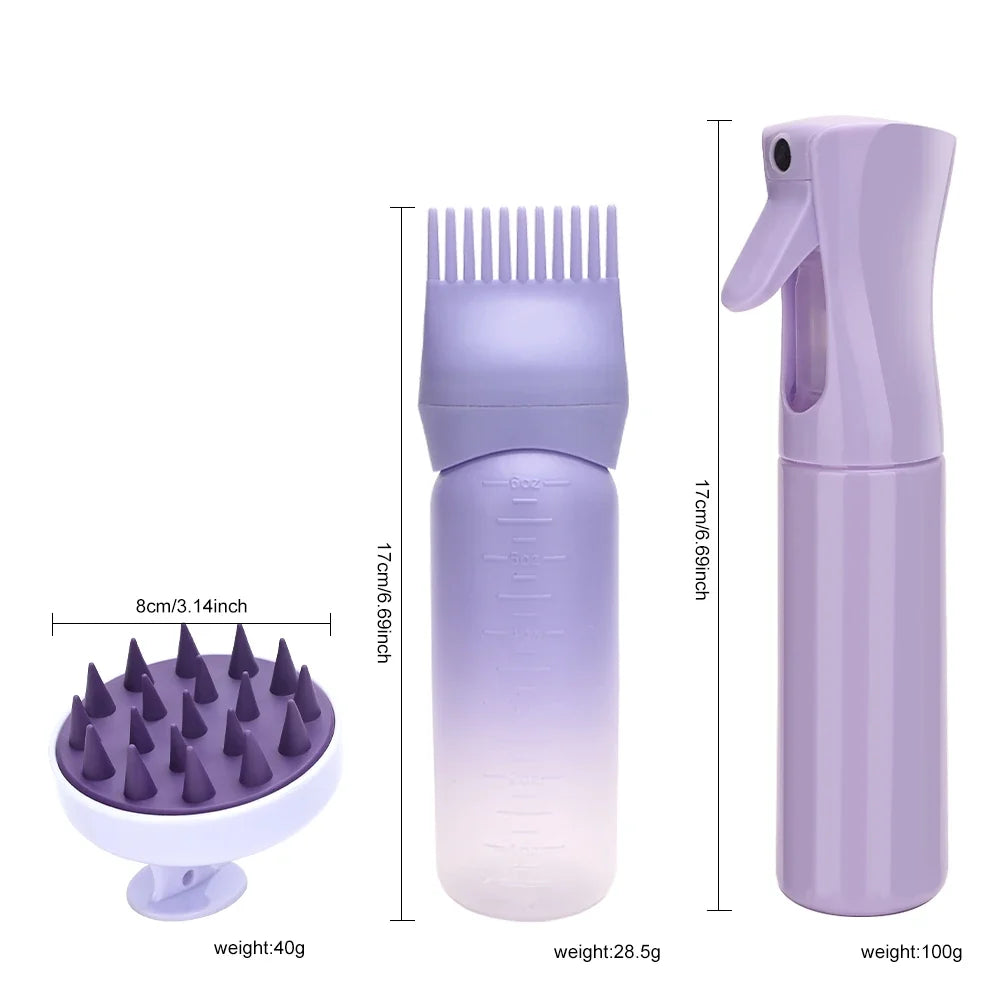 3-Piece Detangling Hair Brush & Spray Bottle Set | Curly Hair
