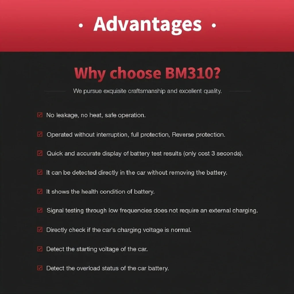 OBD2 Diagnostic Scanner BM310 – Engine Fault Code Reader