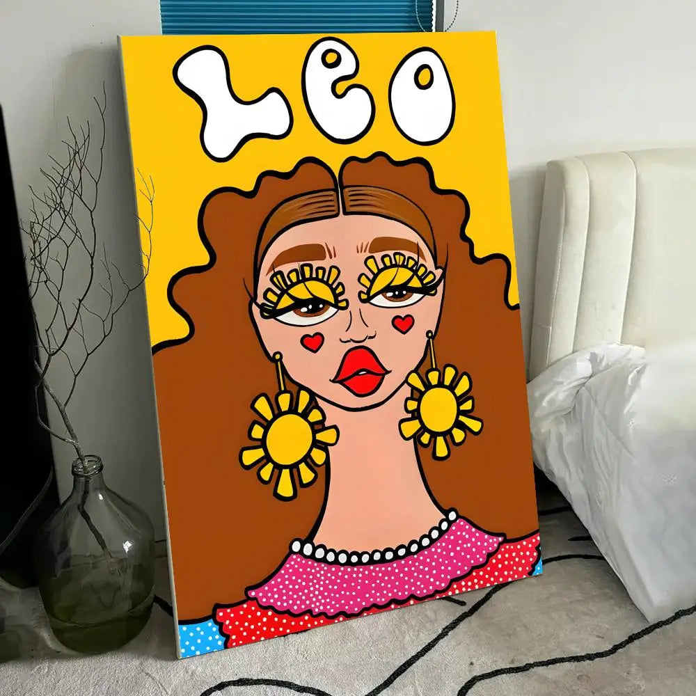 Boho Girl Power Vase Flower Canvas Wall Art – HD Print Poster