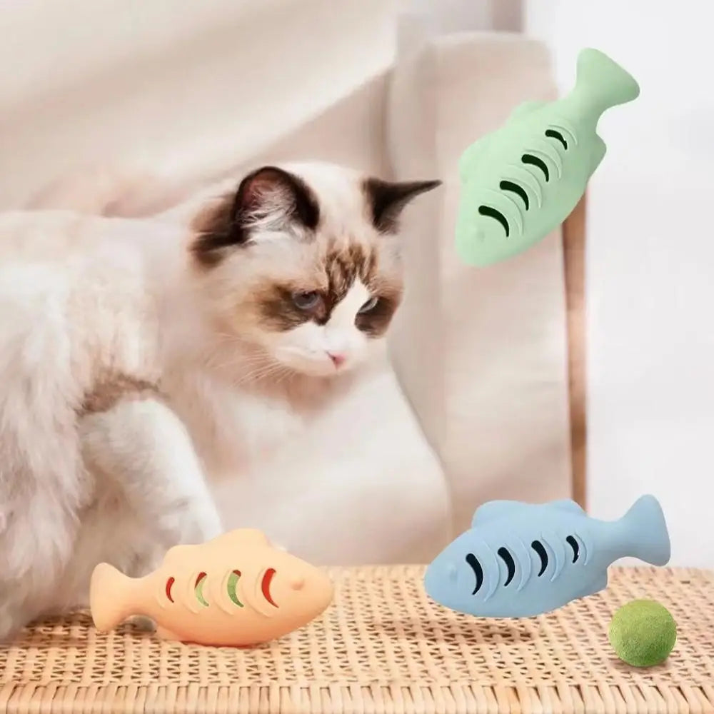Silicone Fish Cat Toy – Treat Dispenser & Catnip Stuffer
