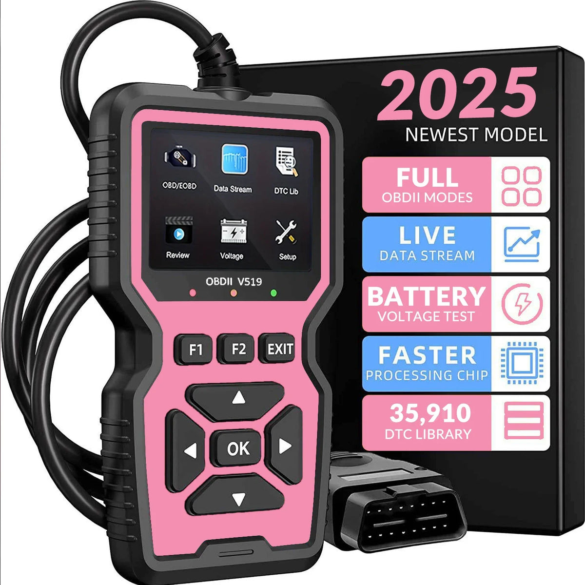 OBD2 Diagnostic Scanner – Read/Erase Codes, I/M Readiness