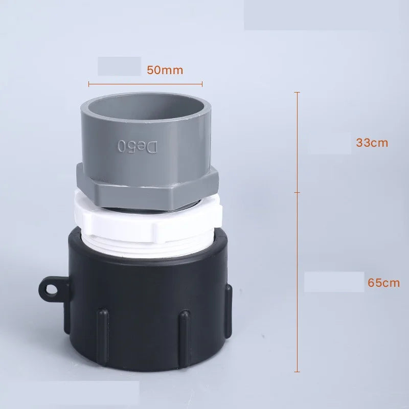 PVC Ball Valve Conversion Joint – IBC Ton Drum Hose Fitting