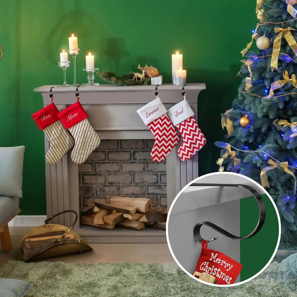 Christmas Stocking Holders for Mantle – Metal Clips 2/4 Pack