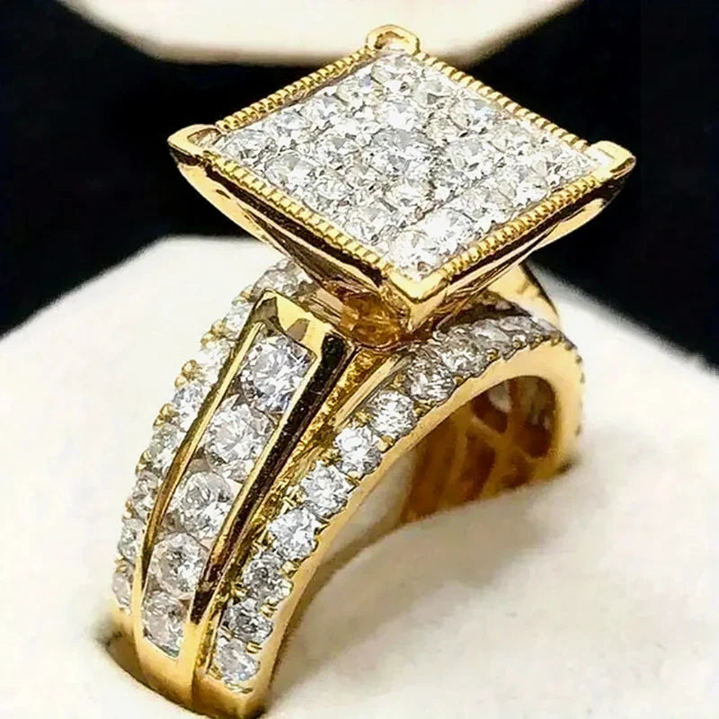Huitan Women's Cubic Zirconia Wedding & Engagement Ring