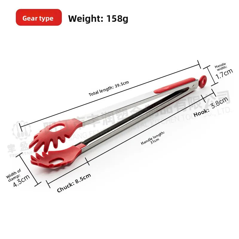 Silicone Food Tongs – Heat Resistant Stainless Steel BBQ Kitchen