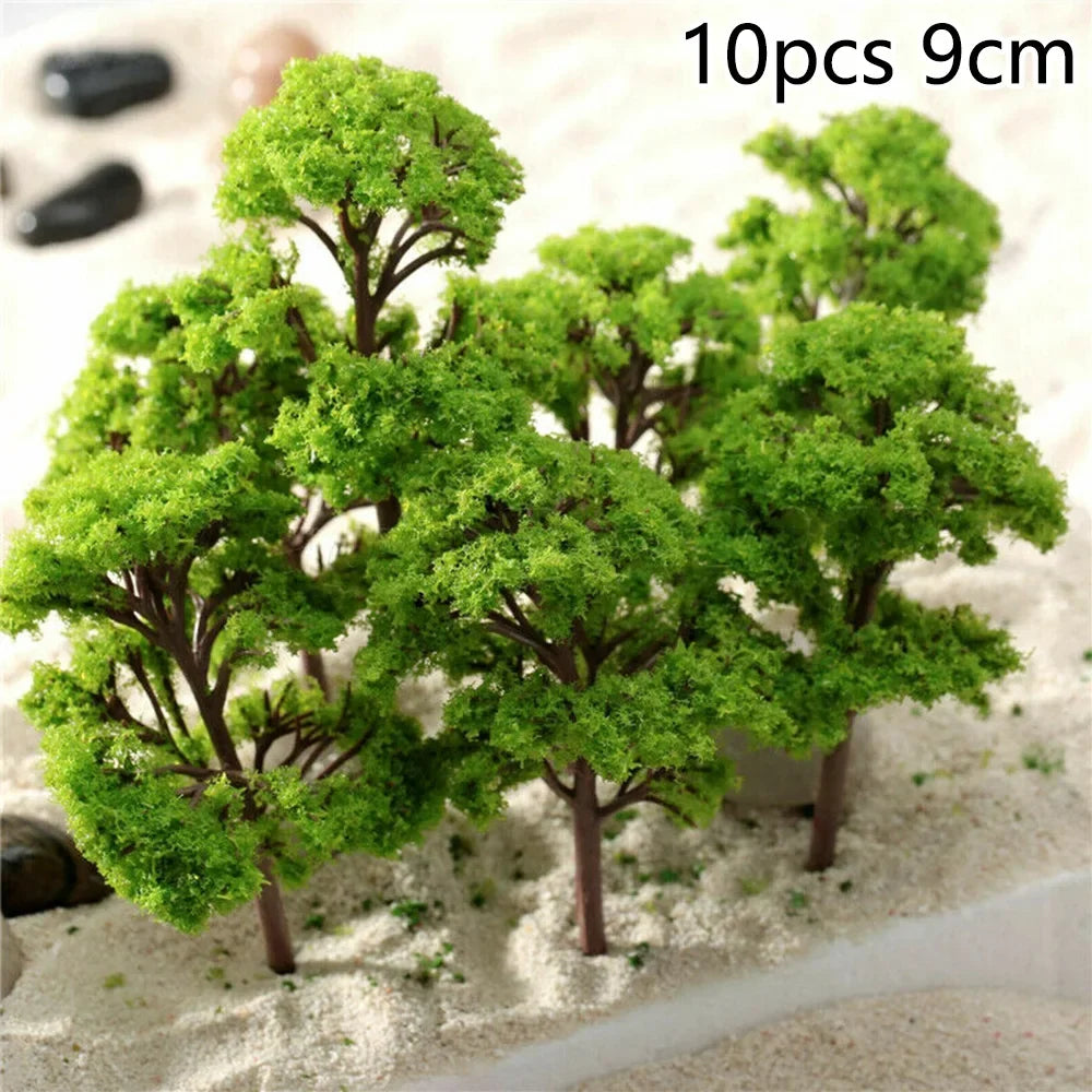 10pcs 7cm Miniature Tree Models – Train, Wargame & Diorama Scenery