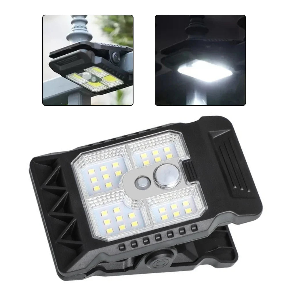 Portable LED Solar Clamp Light Outdoor Waterproof Garden Camping