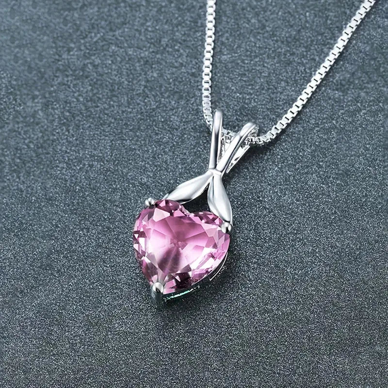 Huitan Heart CZ Pendant Necklace – Women's Fashion Jewelry