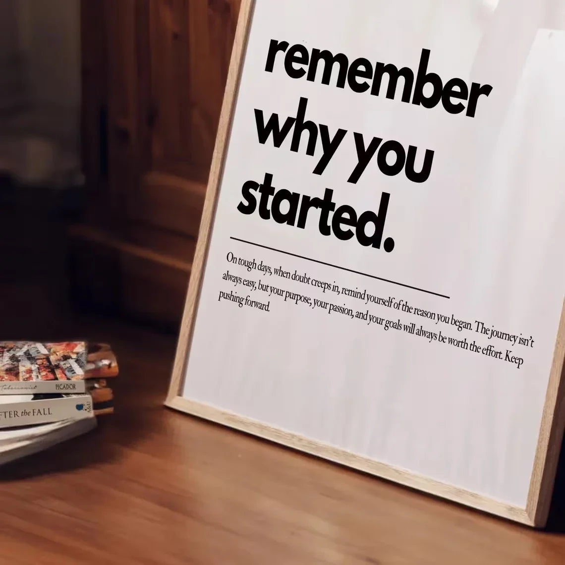 "Remember Why You Started" Motivational Canvas Wall Art