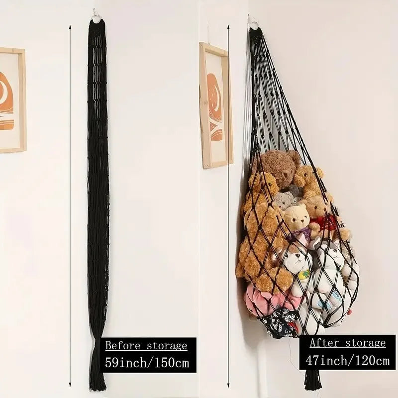 Large Capacity Plush Toy Hammock Hanging Storage Net Durable White