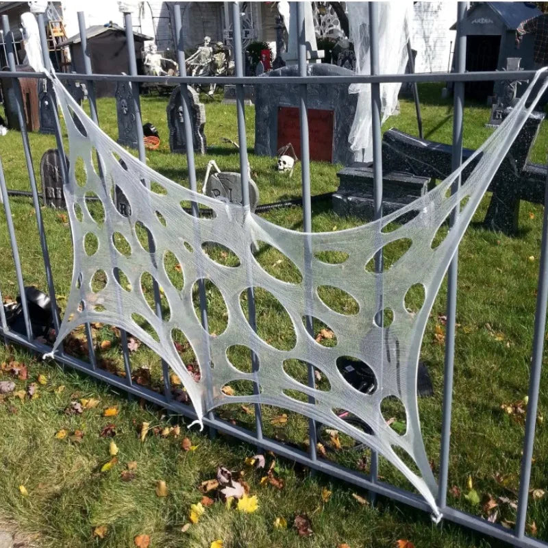 Large Stretchable Halloween Spider Web Cobweb Decoration Set