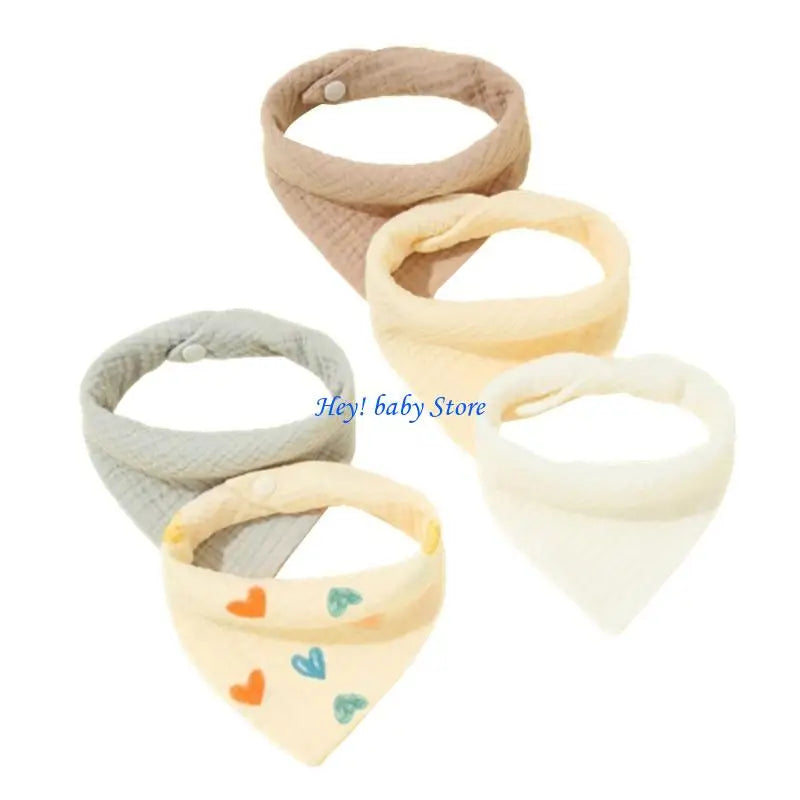 5-Pack Soft Cotton Baby Drool Bibs | Teething Burp Cloths