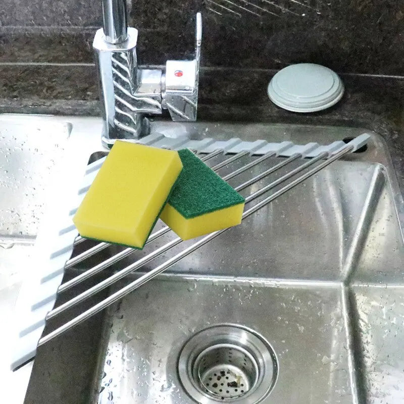 Kitchen Sink Water Filter Rack Foldable Triangular Storage Drain