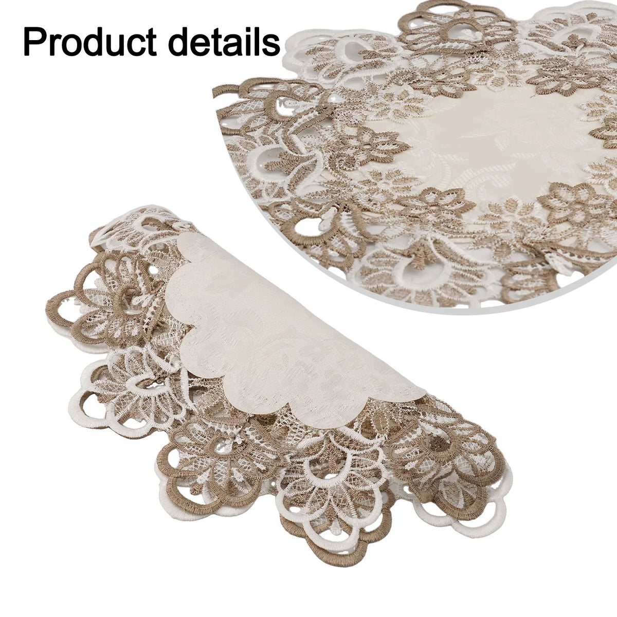 Round Tablecloth Lace Floral Table Cover Dustproof Home Festival