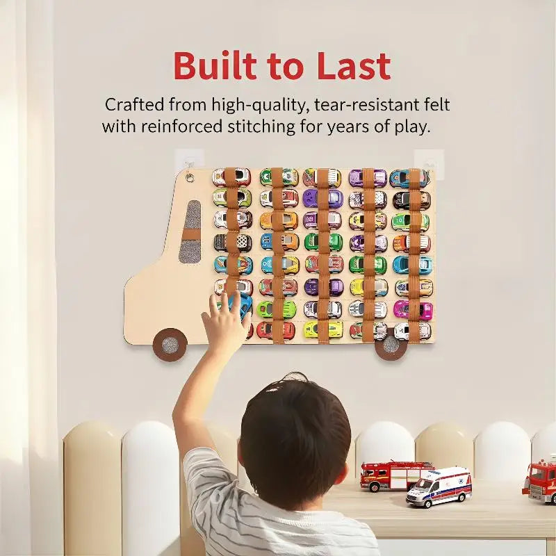 Felt Wall Hanging Toy Storage Bag – Kids Room Car Organizer