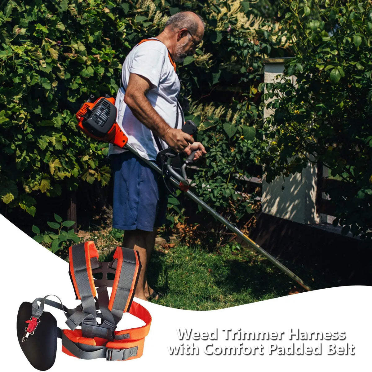 Adjustable Padded Weedeater Harness – Brush Cutter Strap