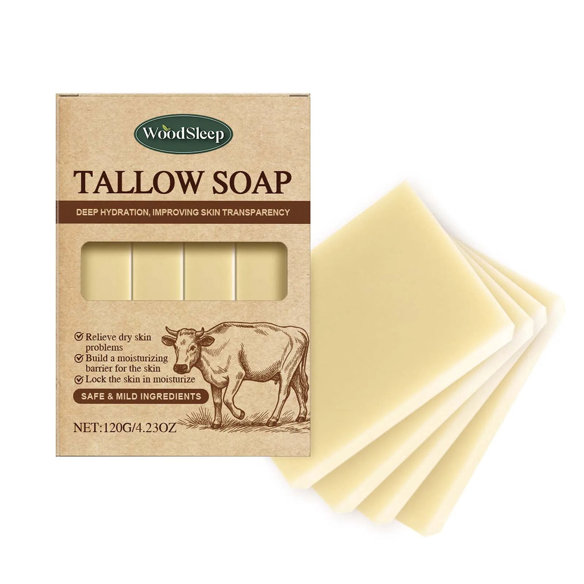 OceAura Grass-Fed Tallow Soap Bar – Face & Body Cleanser