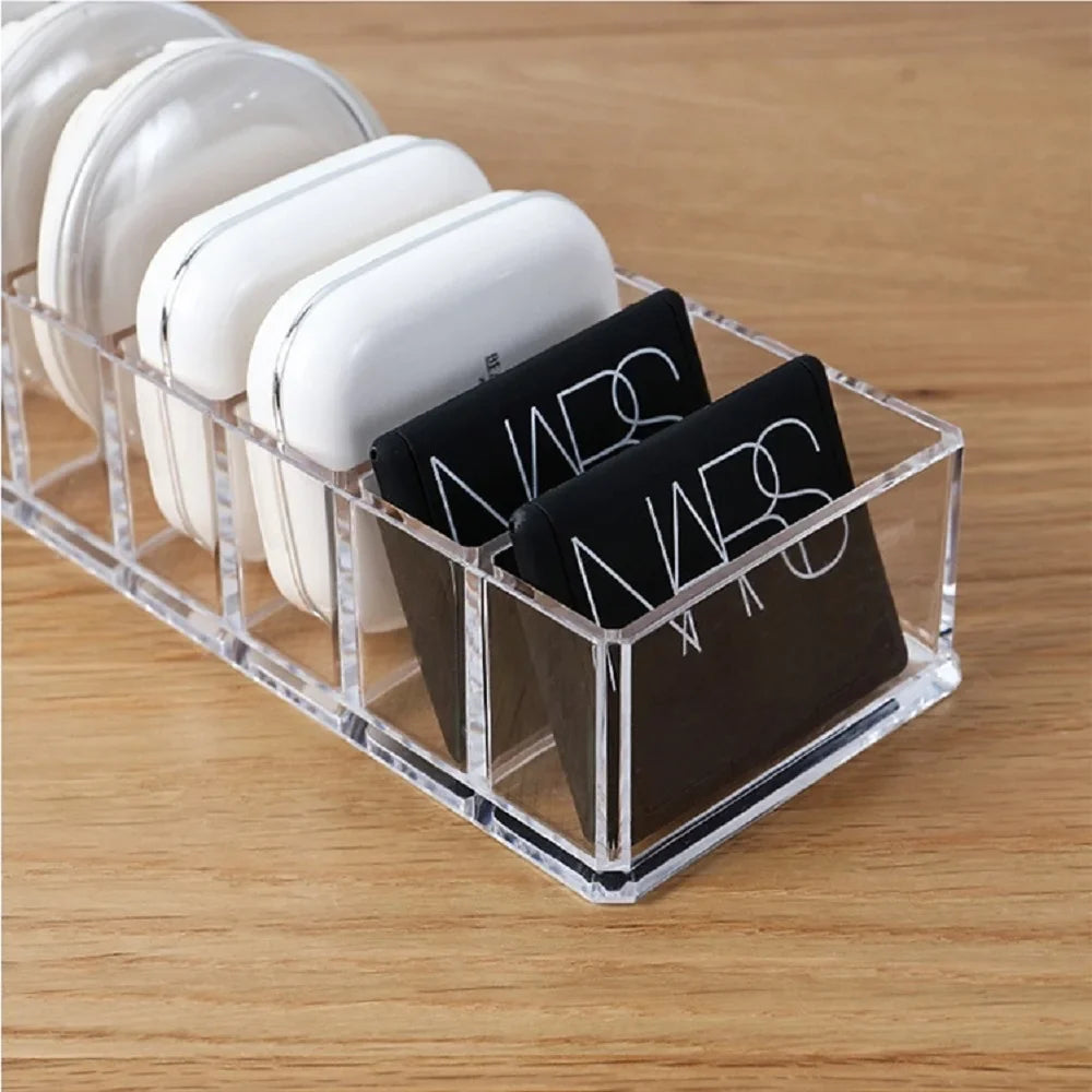 Transparent Acrylic Makeup Organizer – 6-Grid Desktop Storage Box
