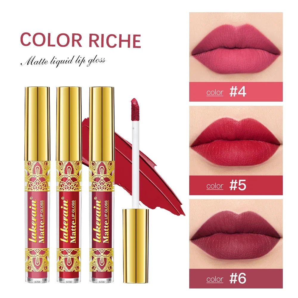 Matte Liquid Lipstick Set | Waterproof Velvet Lip Gloss 3 Colors
