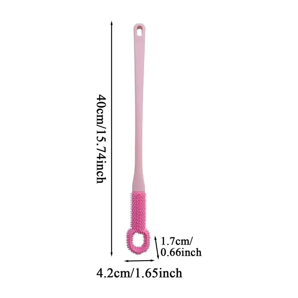 Long Handle Ergonomic Toe Brush – Soft Foot Scrubber for Shower