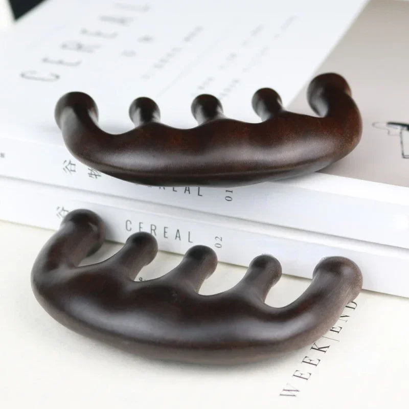 Sandalwood Wide Tooth Scalp Massage Comb | 5-Point Wood