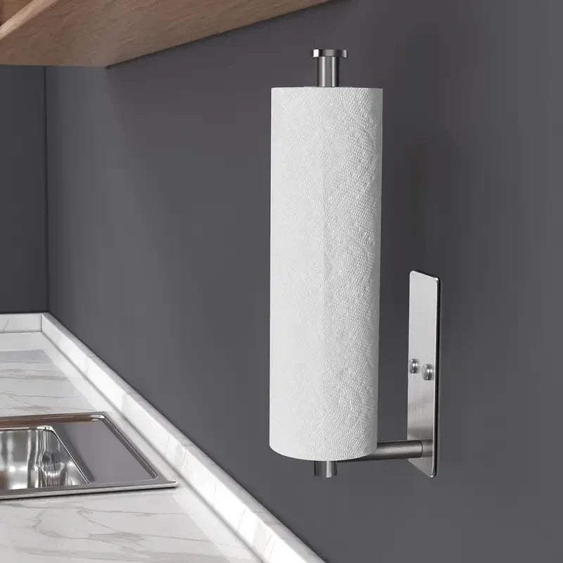 Under Cabinet Paper Towel Holder | No-Drill Black Wall Mount
