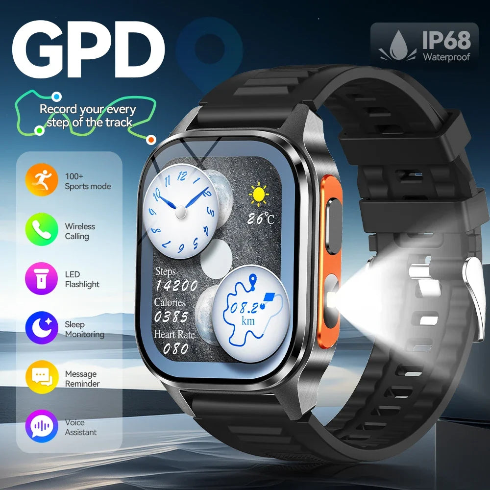 Yoateo Men's Smartwatch | Built-in GPS, Fitness & Compass