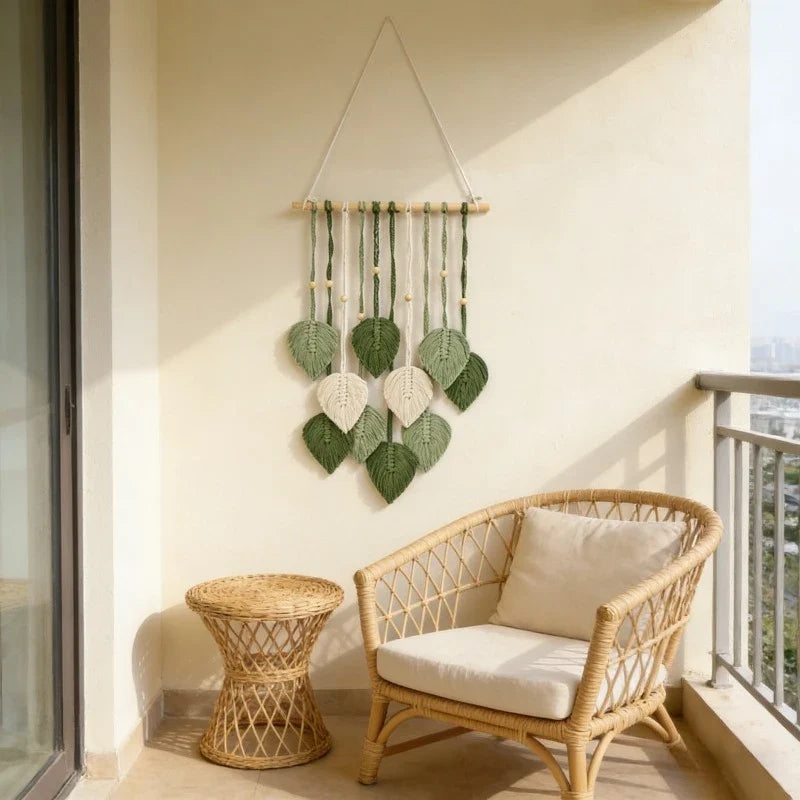 Macrame Leaf Garland Jungle Nursery Decor Green Theme Classroom Room