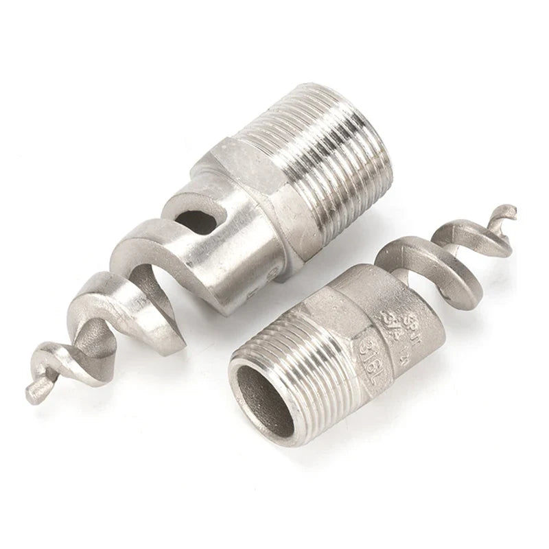 Spiral Cone Spray Nozzle 1/2" 3/4" 1" Stainless Steel Wide Angle