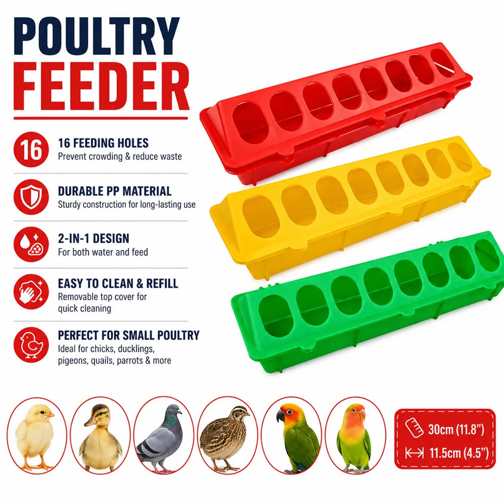Automatic Chicken Feeder & Waterer – 16-Hole Poultry Dispenser